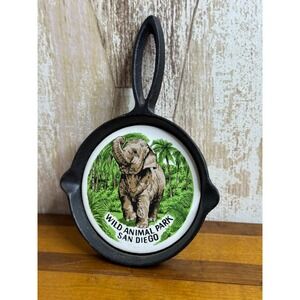 Vintage San Diego Wild Animal Park Elephant Cast‎ Iron Trivet Souvenir Japan